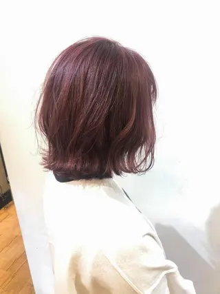 ミディアム カラー パーマ ヘアアレンジ 顔周りカット・相談 レイヤーも◎しずくのヘアスタイル