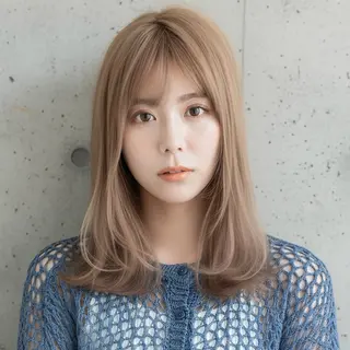 セミロング ハッシュカット 田窪珠妃のヘアスタイル