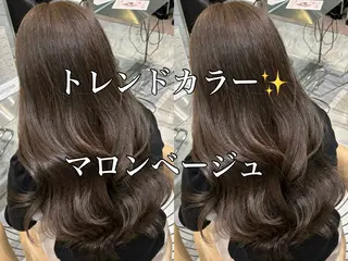 ミディアム カラー ブリーチなしダブル カラー縮毛矯正　下野のヘアスタイル