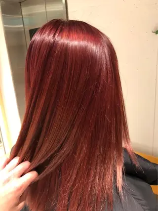 ミディアム カラー 髪質改善韓国レイヤー カット内田智大のヘアスタイル