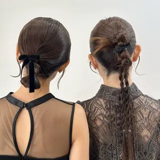 セミロング ヘアアレンジ 🦋Yui🦋透明感 /ベージュ/Wカラーのヘアスタイル