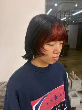 ミディアム カラー 大阪デザインカラー/ カットモデル募集のヘアスタイル