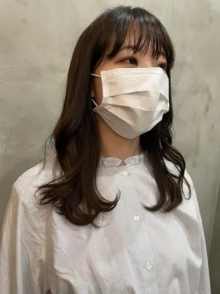 セミロング カラー 【ピンク/韓国ヘア/ ヘアセット】亜海のヘアスタイル