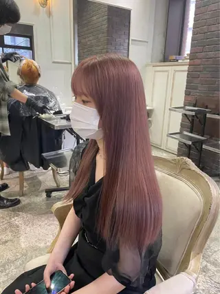 ロング 美髪矯正 透明感 カラー⭐️ユウキのヘアスタイル