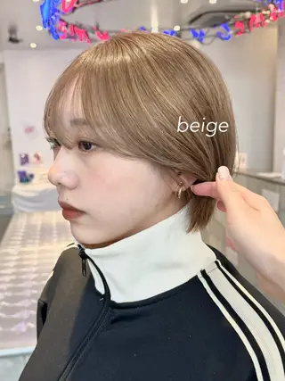 ミディアム カラー ヘアアレンジ 顔周りカット×透明感 カラー💫AINAのヘアスタイル