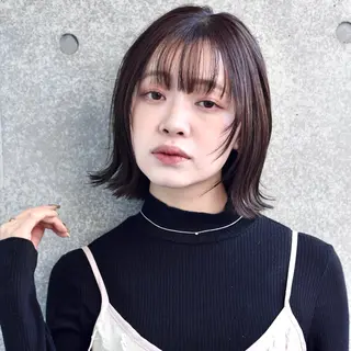 ミディアム カラー クスノキ ヤスタカのヘアスタイル