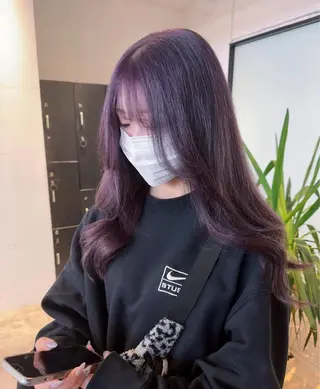 セミロング カラー ブリーチカラー特化 ✨️永井諒のヘアスタイル