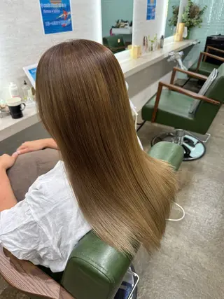 ミディアム カラー 縮毛矯正/ /関内/あべももこのヘアスタイル