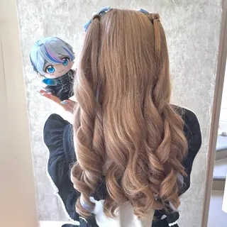 ロング ヘアアレンジ ヘアメ🎀推しカラー 🥣横浜/しほ🧸のヘアスタイル