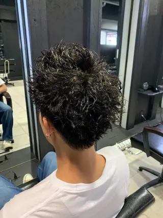 ショート メンズ メンズパーマ/難波/ 心斎橋　室園亮佑のヘアスタイル