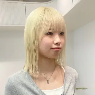 ミディアム カラー ハイトーン×レイヤー ／遠藤将太のヘアスタイル