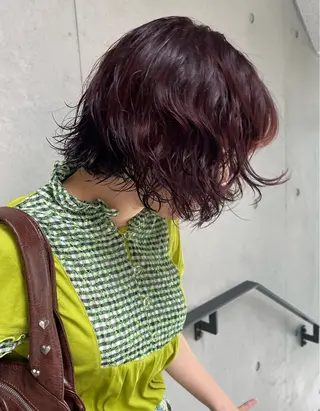 ミディアム パーマ 片山 椋馬のヘアスタイル