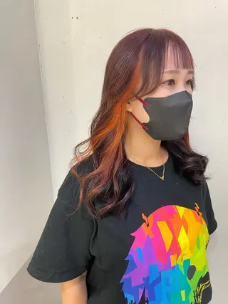 ロング 複雑履歴に対応ブリー チ無しダブルカラーのヘアスタイル