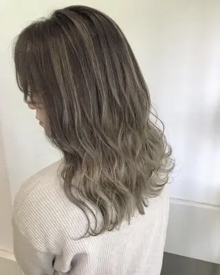セミロング カラー ヘアアレンジ GiseL天神カラー 髪質改善/ブリーチのヘアスタイル
