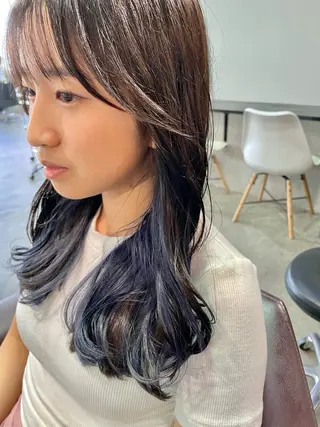 ロング カラー 韓国/レイヤーカット 顔周り/廣瀬達哉のヘアスタイル