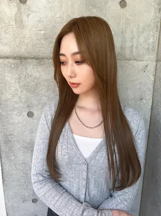 ロング 福岡縮毛矯正✨️ ストレート 向井和輝のヘアスタイル