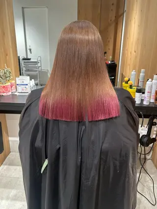 ロング カラー スキバサミを使わない カット🌼唯🌼のヘアスタイル