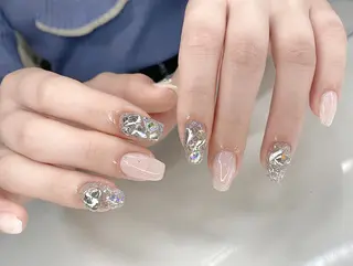 ネイル I-nailロング /ワンホン/キラキラのネイルデザイン