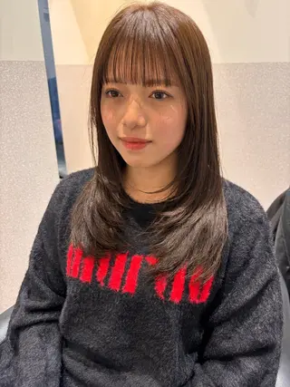 セミロング カラー salowin SHIBUYA me+店所属・kasumi/渋谷/ パーマのヘアスタイル