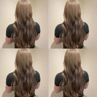 ロング カラー 金島 青のヘアスタイル