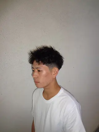 ショート カラー パーマ メンズ キッズ 葛西/barber/ 相山琉磨のヘアスタイル