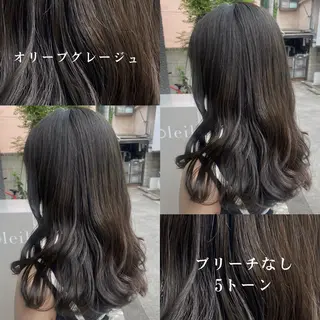 セミロング カラー グレージュ/レイヤー /韓国ヘア/RISAのヘアスタイル