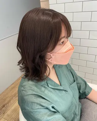 ミディアム カラー パーマ ヘアアレンジ メンズ キッズ ネイル マツエク・マツパ 🫧垢抜けヘア🫧 SHIORIのヘアスタイル