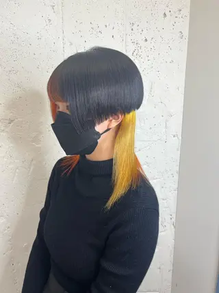 ミディアム カラー 透明感ハイトーン🦄 キラ🌈のヘアスタイル