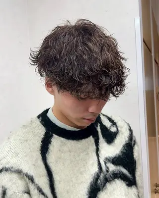 ショート パーマ メンズ パーマ/ハイトーン /吉田眞のヘアスタイル
