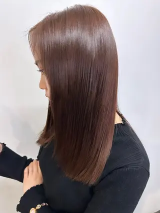 セミロング カラー ヘアアレンジ 髪質改善/レイヤー 縮毛矯正/ケラチン耀のヘアスタイル