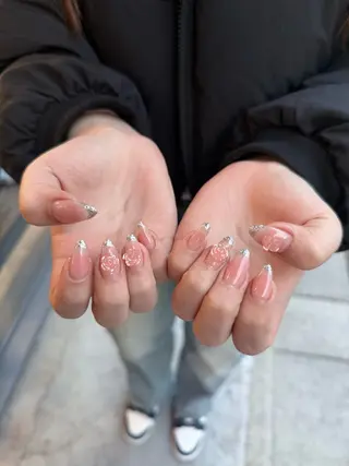 ネイル はばすみれ🎀ﾈｲﾙ 光ﾌｪｲｼｬﾙ ﾍｱのネイルデザイン