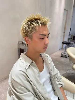 ショート カラー メンズ メンズショート/ピン パーマ/新宿/フウガのヘアスタイル