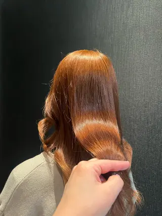 セミロング カラー レイヤーカット/ フェミニン💕/鏡のヘアスタイル