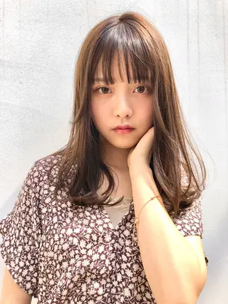 セミロング カラー 鈴木早記　insta →saki_03sのヘアスタイル