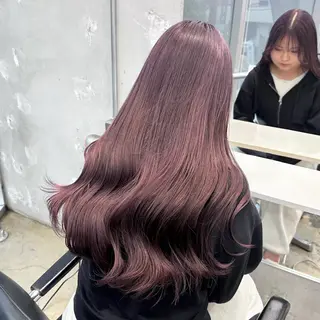 セミロング カラー ヘアアレンジ 🎀モテ暖色× エクステ🎀あかりのヘアスタイル