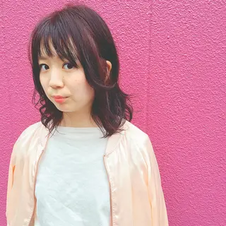 ミディアム カラー yaya✂︎ 美髪/艶カラーのヘアスタイル