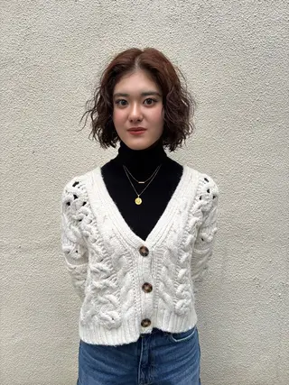 ミディアム パーマ 大西 柚羽のヘアスタイル