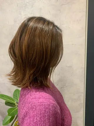 ミディアム パーマ yukie🌷 /暖色🍒梅田サロンのヘアスタイル