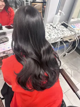 ロング カラー 赤みゼロカラー 藤並純のヘアスタイル