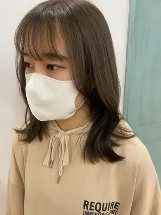 ミディアム カラー パーマ ヘアアレンジ kame|レイヤー / 似合わせ顔周りのヘアスタイル