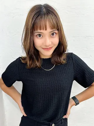 セミロング カラー パーマ "オトナ髪”/ LAKA TOCCAのヘアスタイル