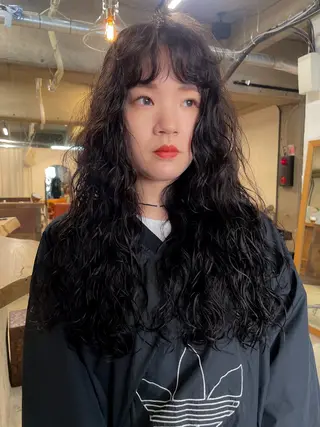 ロング パーマ パーマ/レイヤー 岩山丈一郎のヘアスタイル