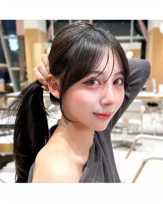 セミロング カラー 🇰🇷韓国風くびれ ヘア🇰🇷中村優大のヘアスタイル
