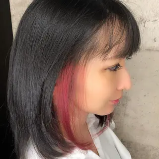 ミディアム カラー イヤリングカラー Ai 浅草橋店のヘアスタイル