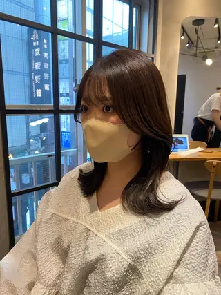セミロング 顔周りcut・ご相談 ＝新宿しずく🇰🇷のヘアスタイル