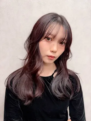 セミロング カラー AiM 大名　似合わせカットのヘアスタイル