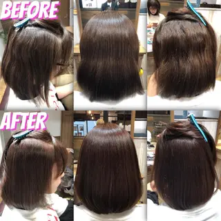 ミディアム カラー パーマ ブリーチ縮毛矯正/ デサキ ショウヘイのヘアスタイル