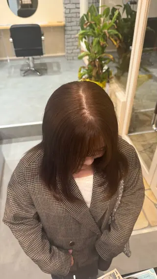 ミディアム カラー レイヤー/顔周り 透明感カラー🥂のヘアスタイル