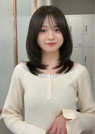 ミディアム カラー 💚銀座/ボブ /縮毛矯正/芦川💚のヘアスタイル