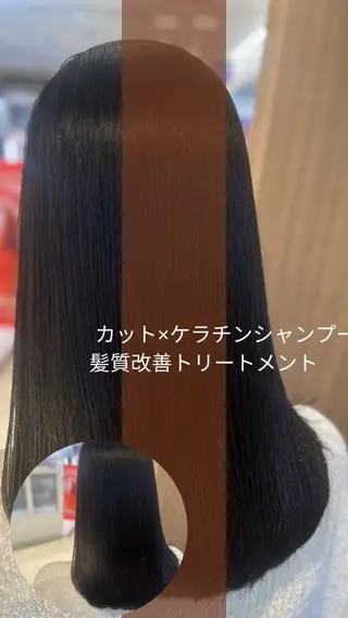 セミロング 縮毛矯正/髪質改善/ 艶髪ササキナツミのヘアスタイル